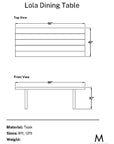Lola Dining Table - 8 ft.