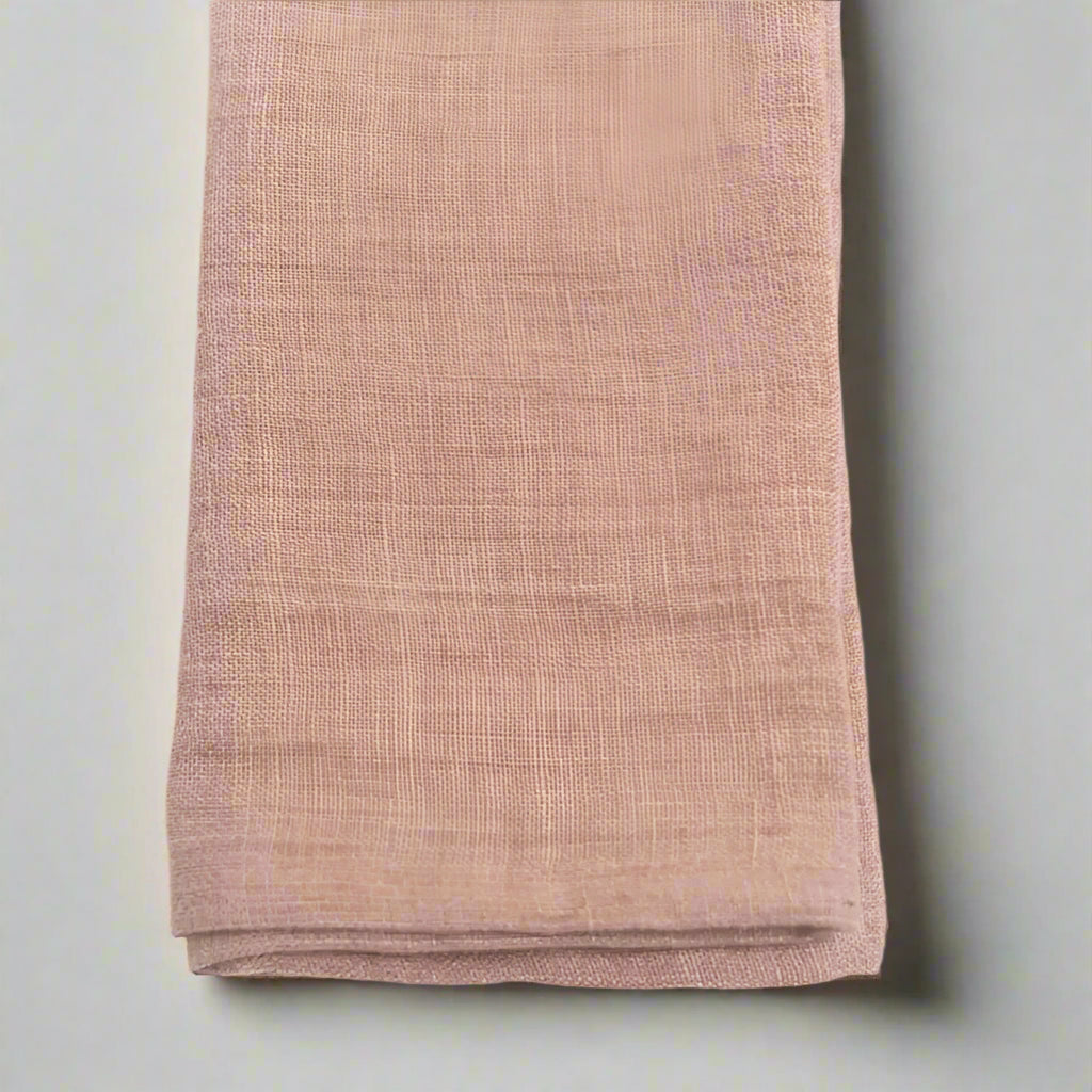Stone Washed Linen Hemmed Dinner Napkin - Cedar Rose