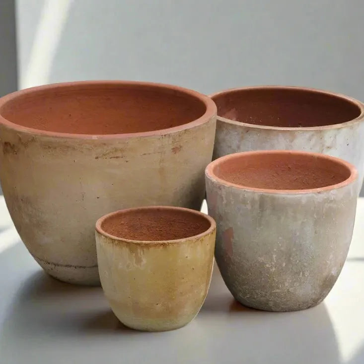 wide mouth planter pot JP Aged Wide Mouth Pots