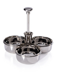 Basso Condiment Trio w/ Cocktail Pick Holder - Polished Nickel