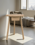 Gray 45 Side Table with Drawer in Bleached Oak