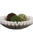 White Marble Ribbed Bowl
