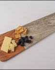 Marble and Acacia Wood Long Charcuterie Board