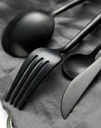 Stockholm Matte Black Flatware Set - 6 Person Set (24 pcs)