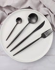 Stockholm Matte Black Flatware Set - 6 Person Set (24 pcs)