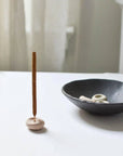 Mini Beige Ceramic Pebble Incense Holder