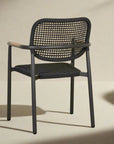 Valencia Weave Dining Armchair - Carbon Grey