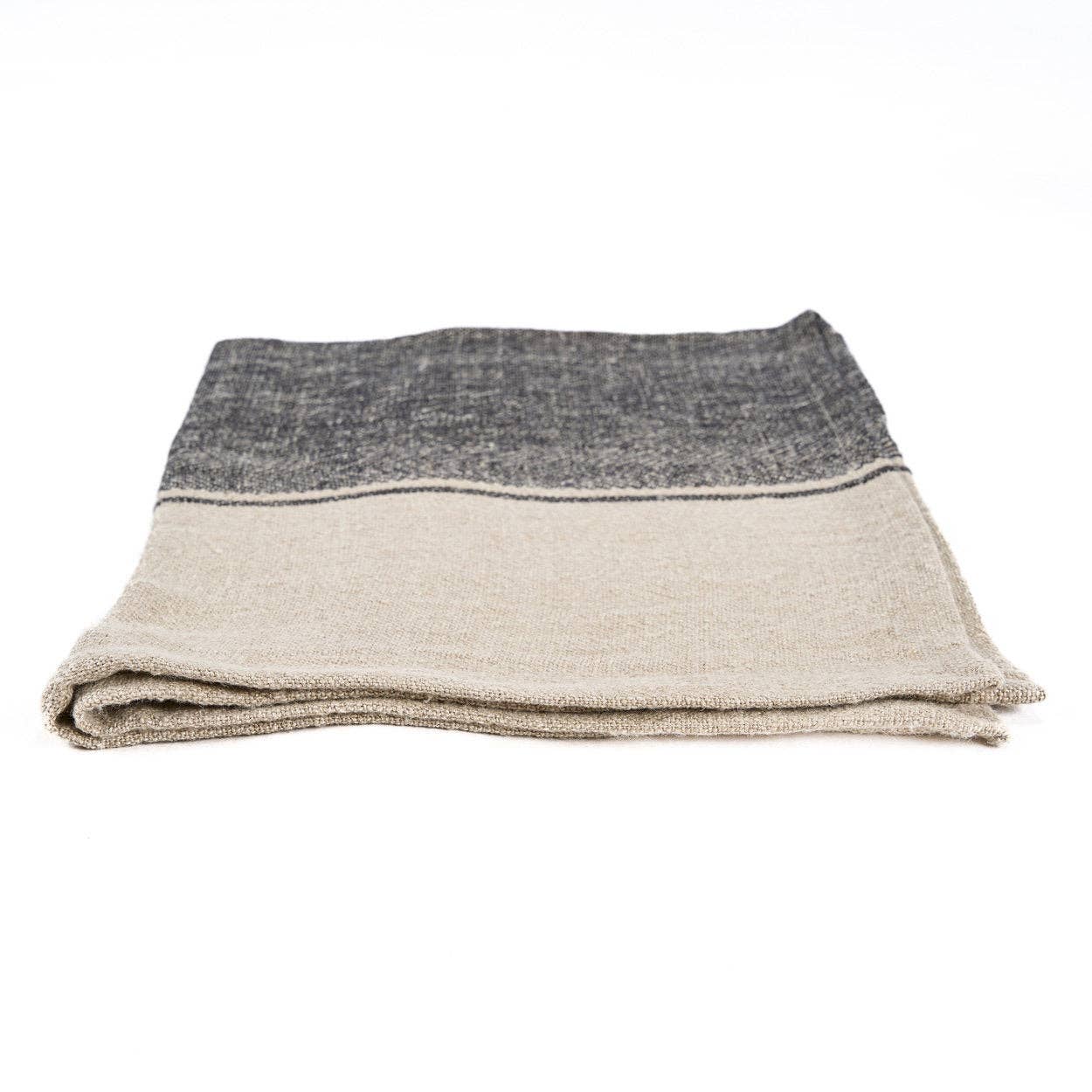 The Linen Moody Kitchen Towel - Natural Black