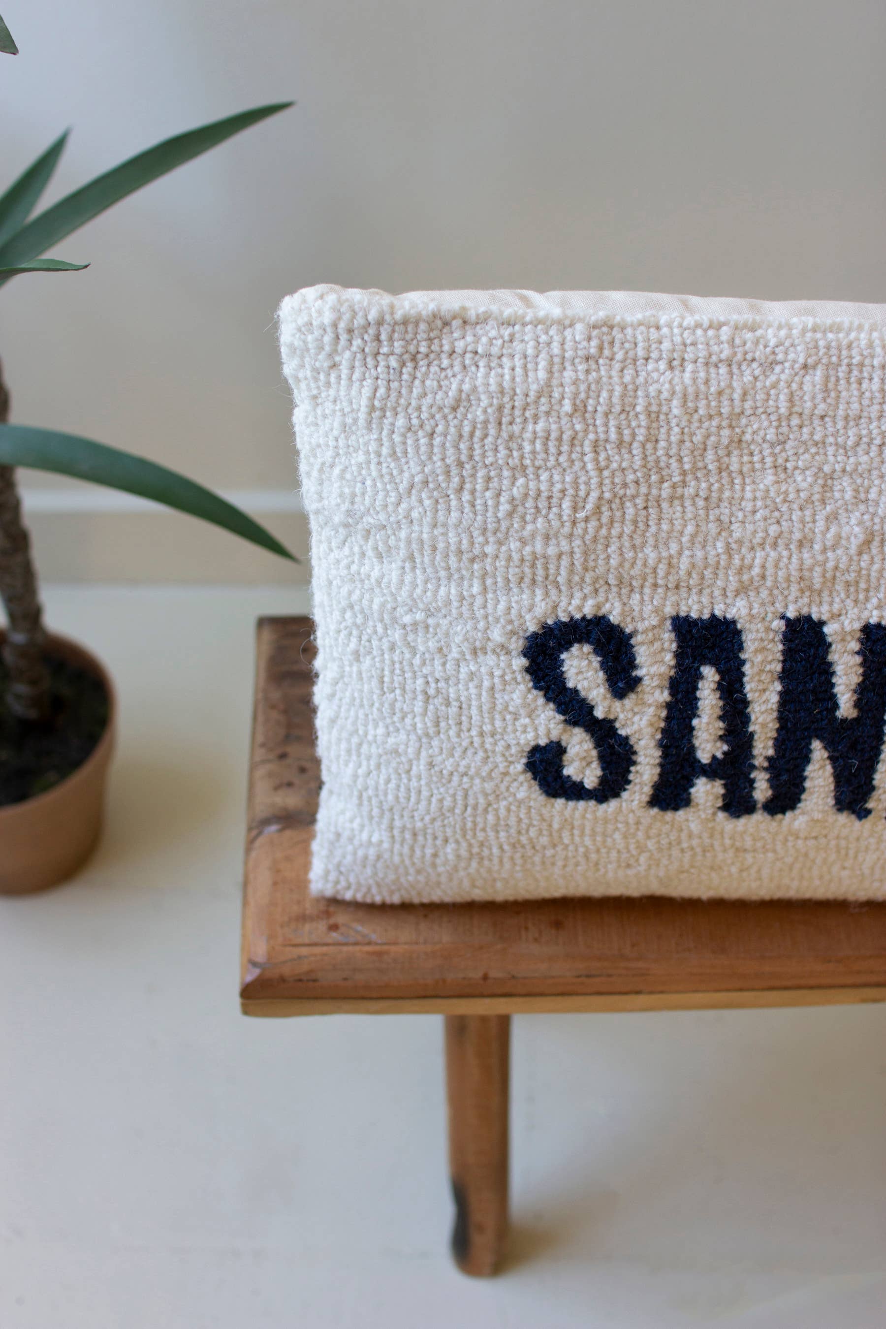 SANDY TOES - Hand Hooked Pillow