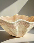 Dramatic Rippled Palm Leaf Dancing Basket