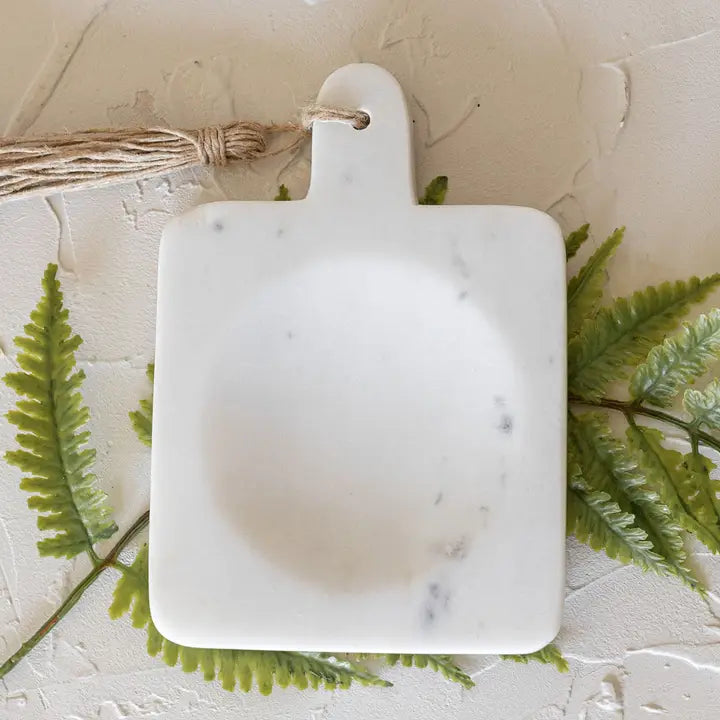 Marble Paddle Spoon Rest with Jute Tassel