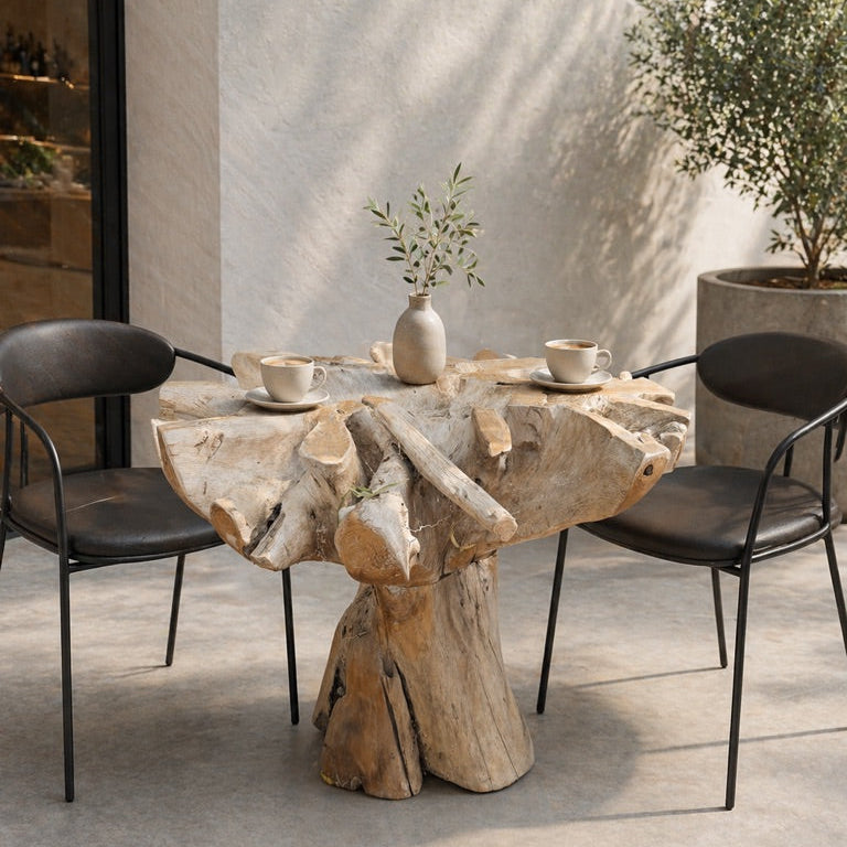 Raw Root Teak Cafe Table