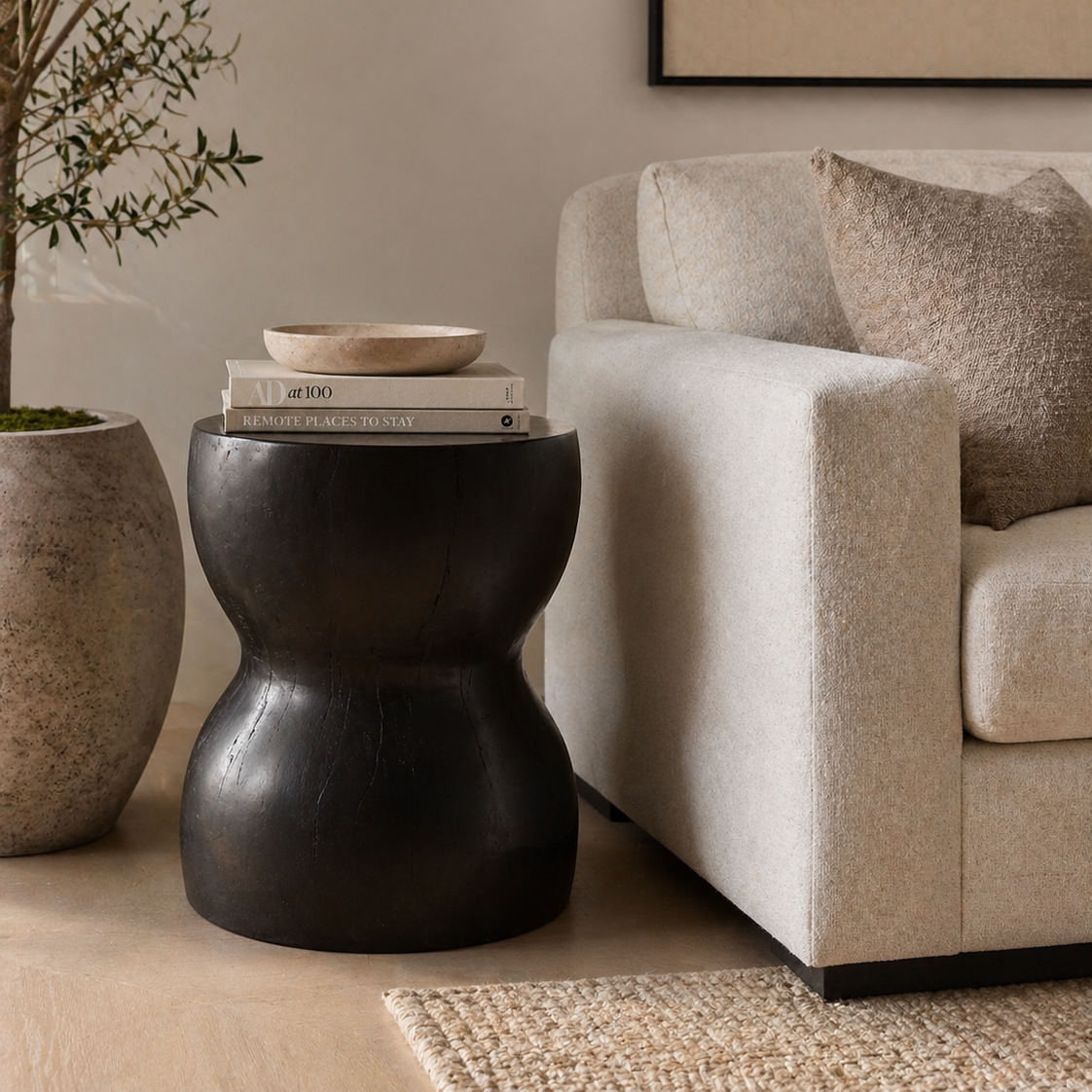 Hourglass Stool Side Table