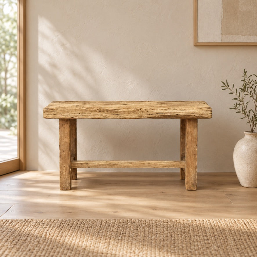 Rustic Bench with Bar