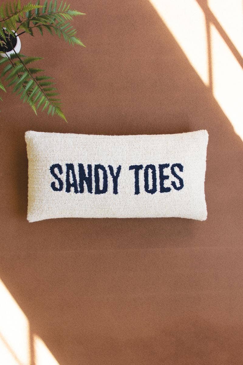 SANDY TOES - Hand Hooked Pillow