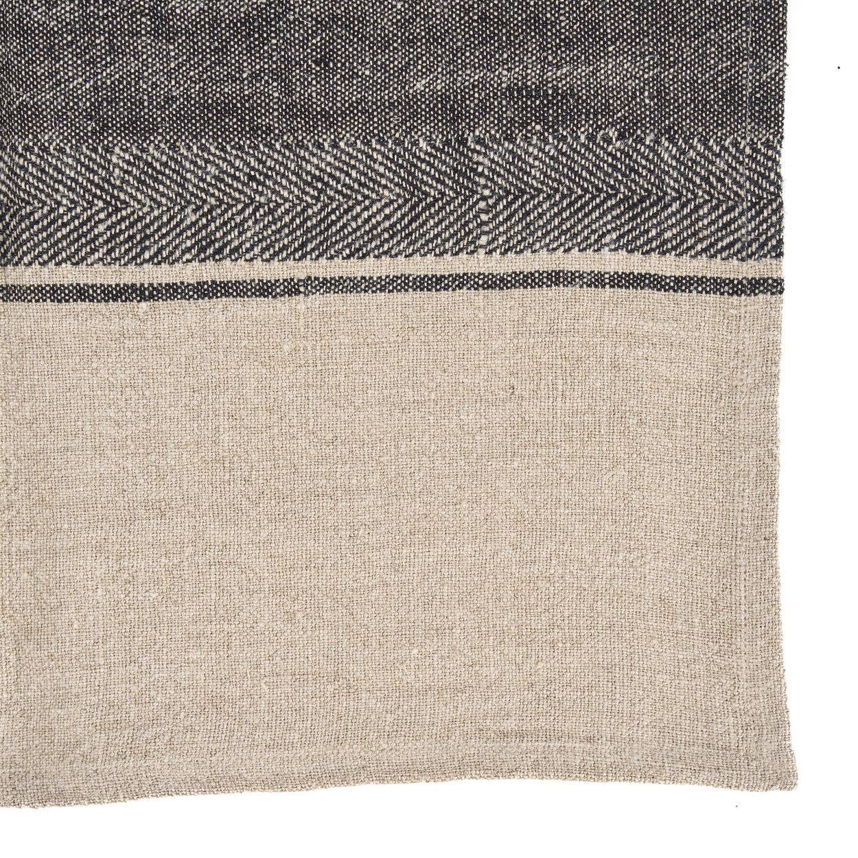 The Linen Moody Kitchen Towel - Natural Black