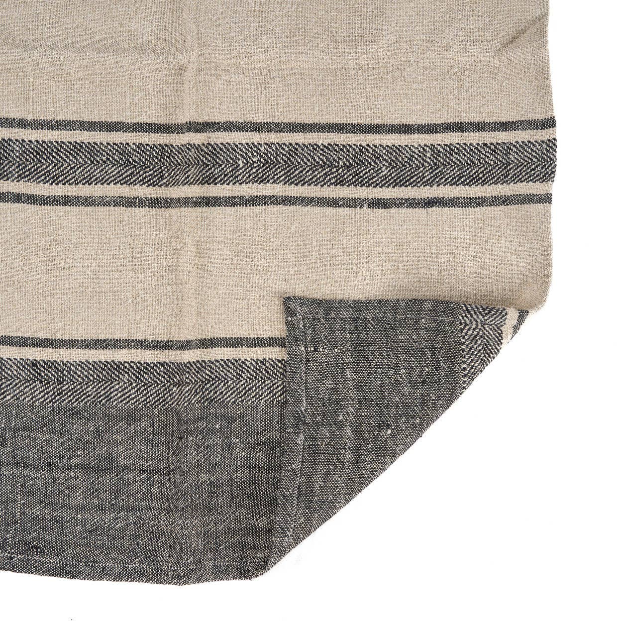 The Linen Smudge Kitchen Towel - Natural Black