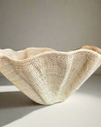 Dramatic Rippled Palm Leaf Dancing Basket