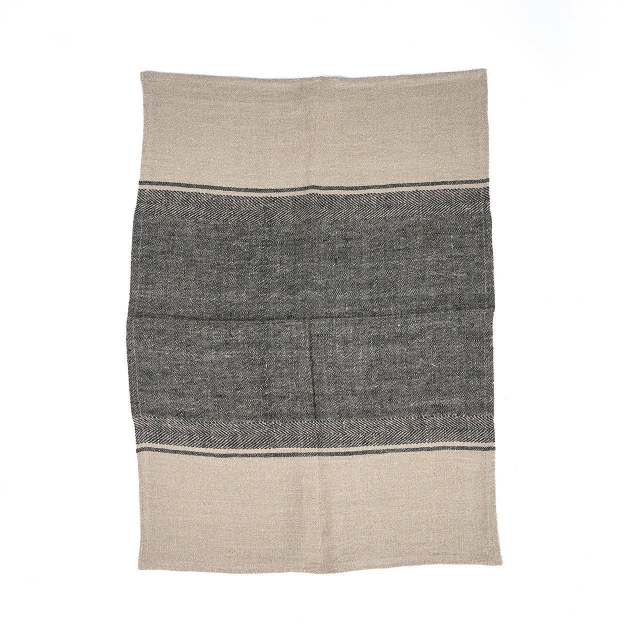 The Linen Moody Kitchen Towel - Natural Black