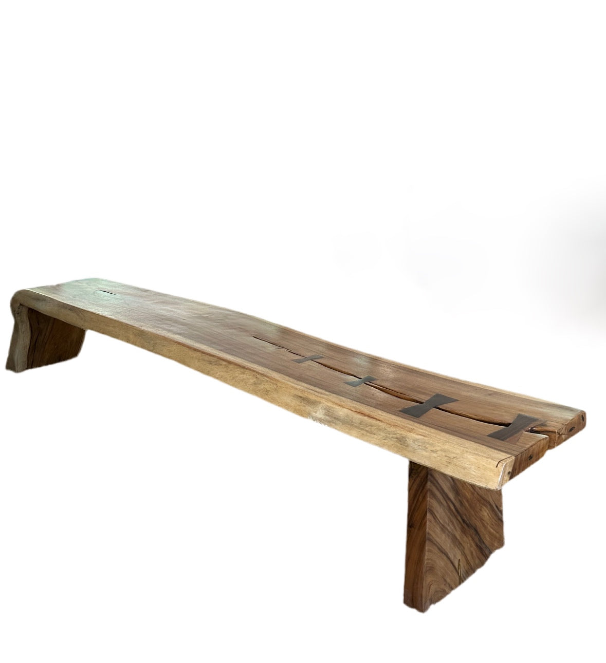 Teak Waterfall Bench with Bow Ties