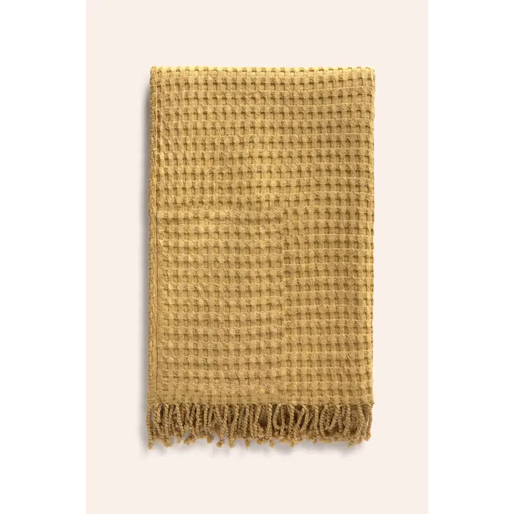 Double Mustard Wave Beach Towel