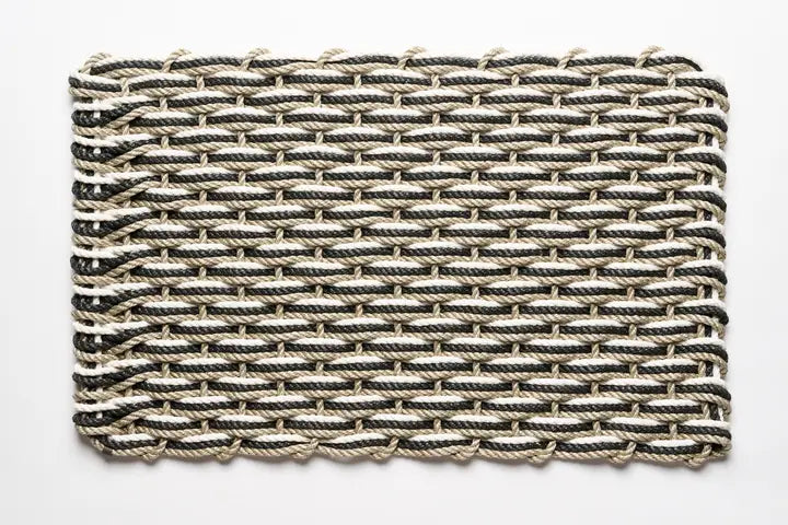 Sand + Charcoal + Pearl Triple Weave Doormat
