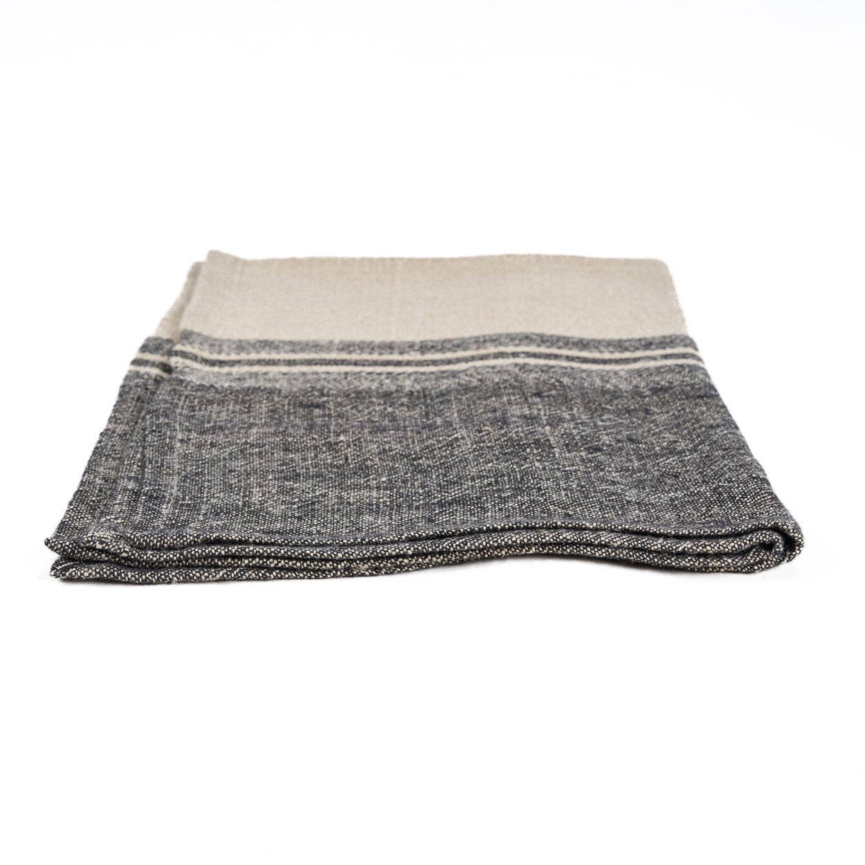 The Linen Moody Kitchen Towel - Natural Black