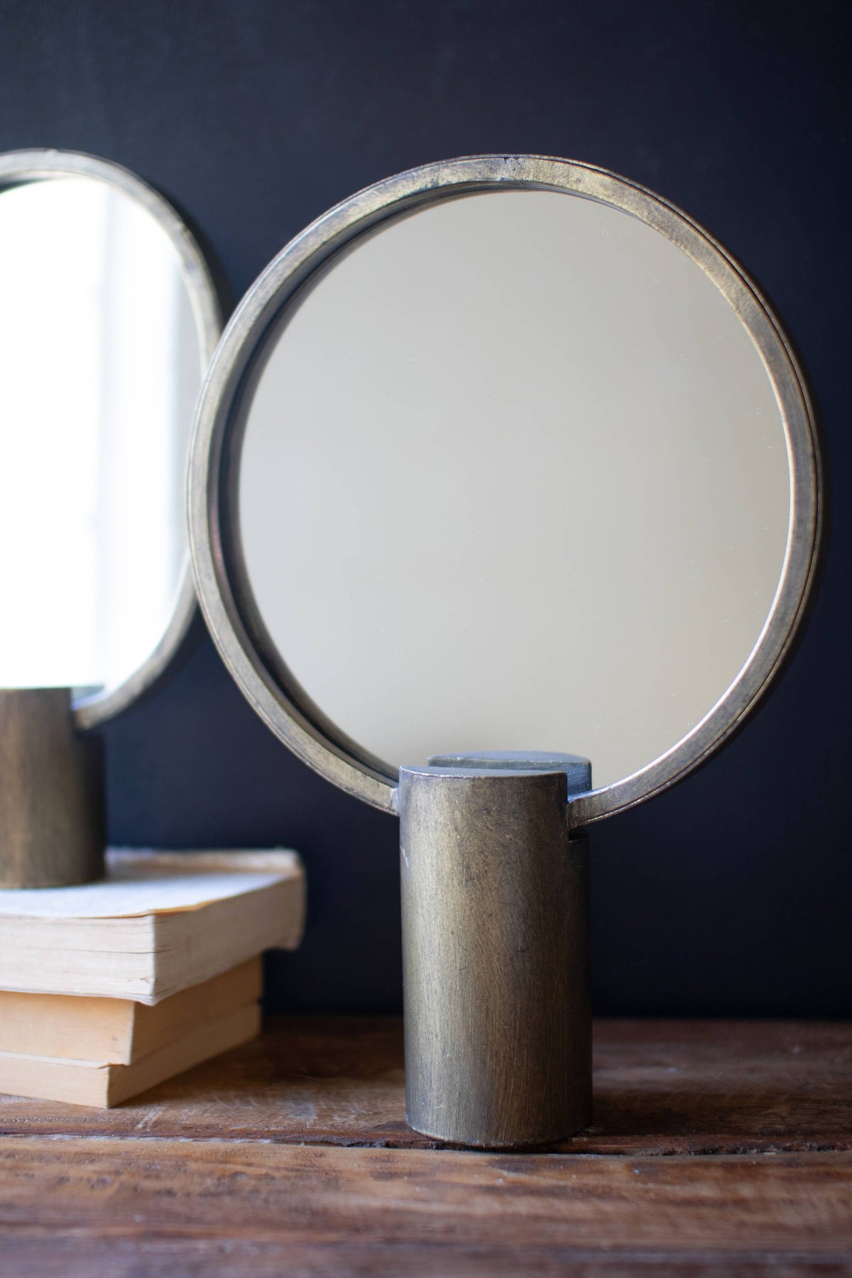 ANTIQUE GOLD TABLETOP MIRROR