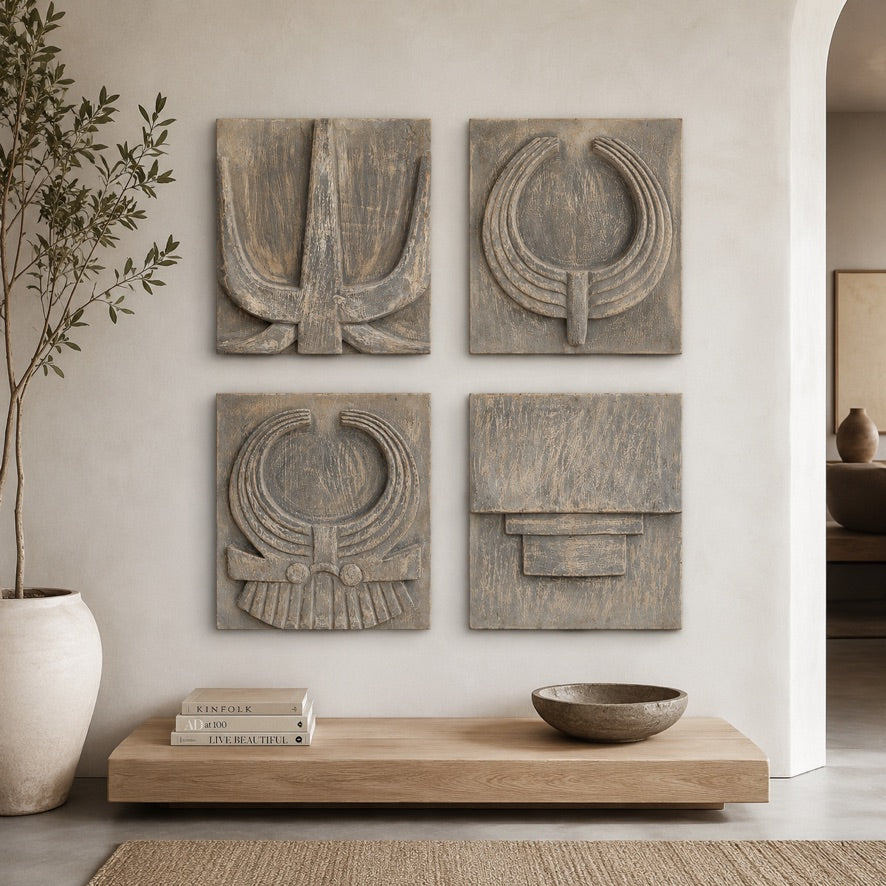 Hand Carved Wood Symbol Art