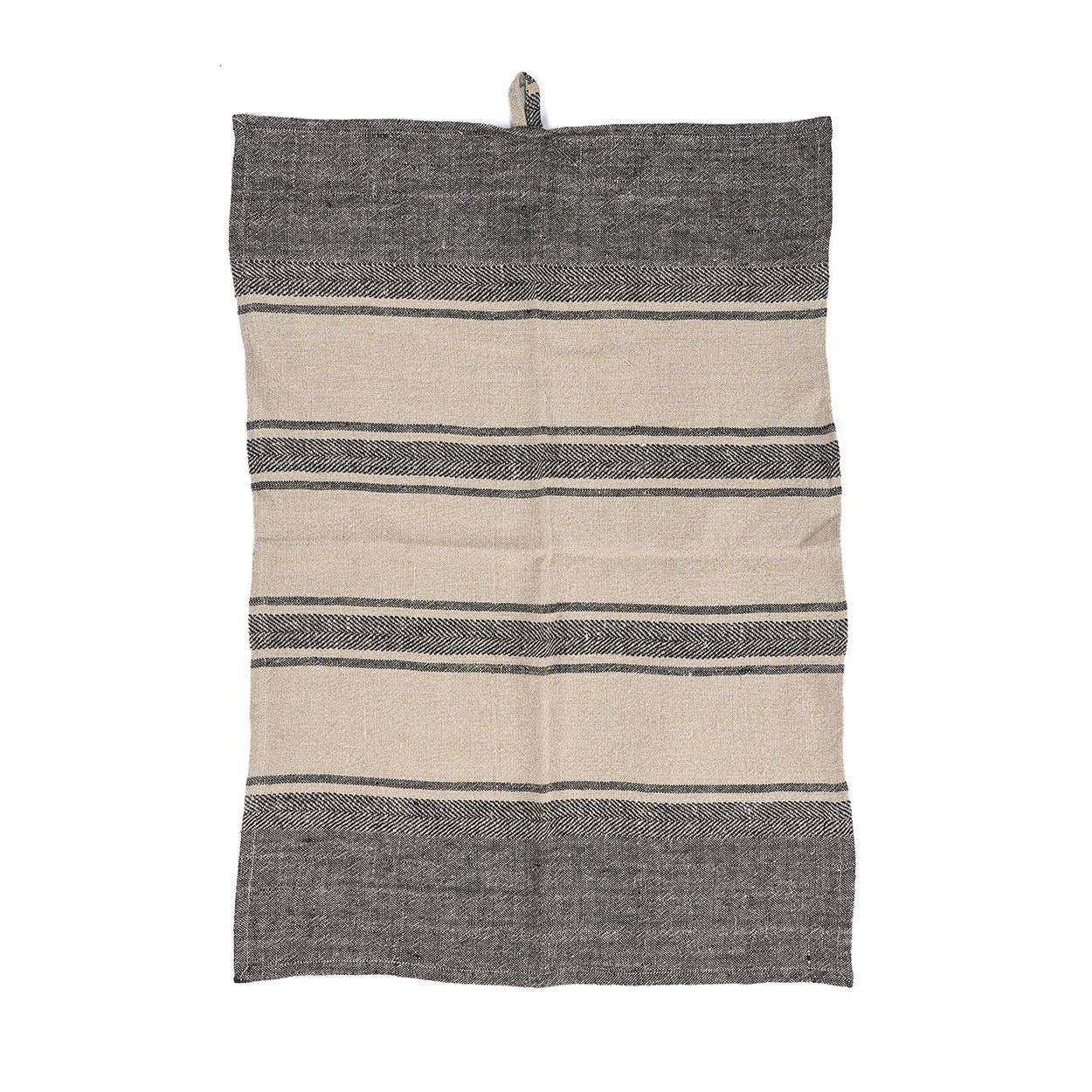 The Linen Smudge Kitchen Towel - Natural Black