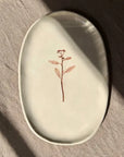 Hand-Painted Floral Tray, Brown