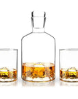 Mountain Themed Crystal Decanter & Tumblers Set - Set of 3