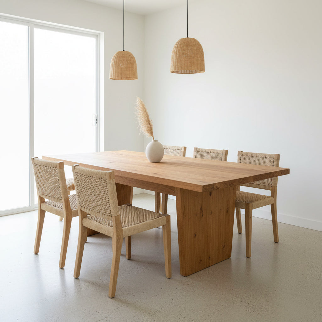 Teak V Leg Dining Table