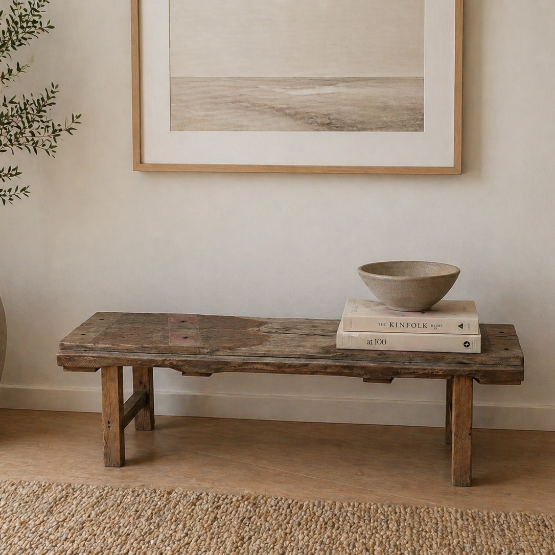 Railroad Rustic Teak  Bench
