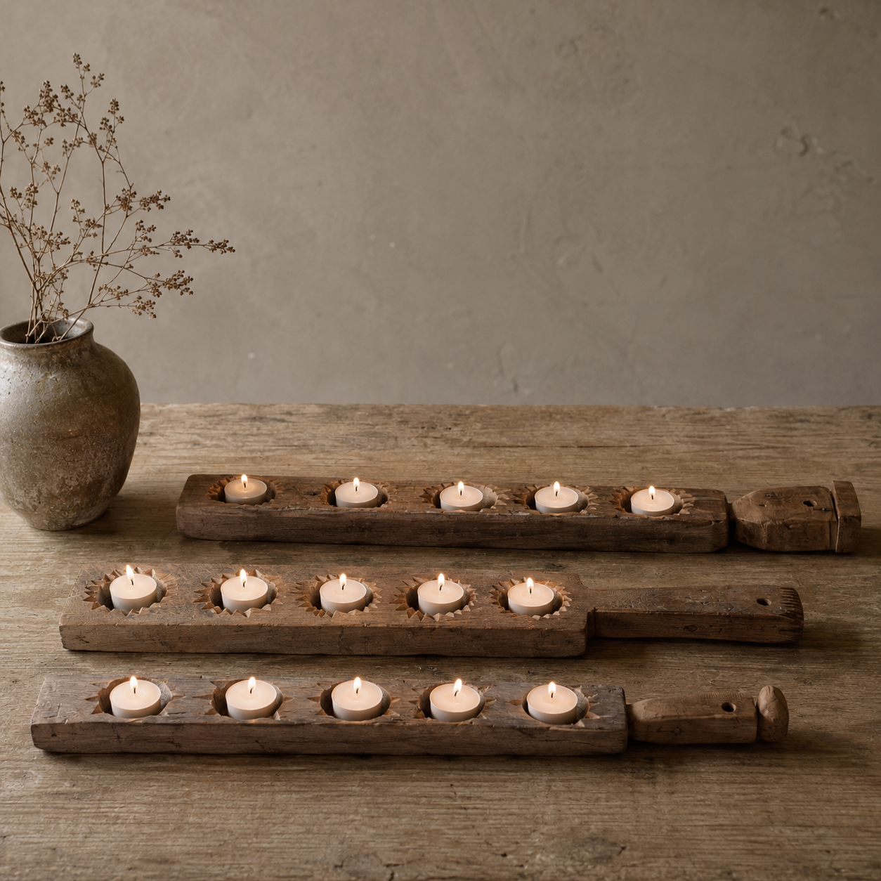Hand Carved Tea Light Holder