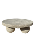 Round Concrete Coffee Table with Concrete Ball Legs