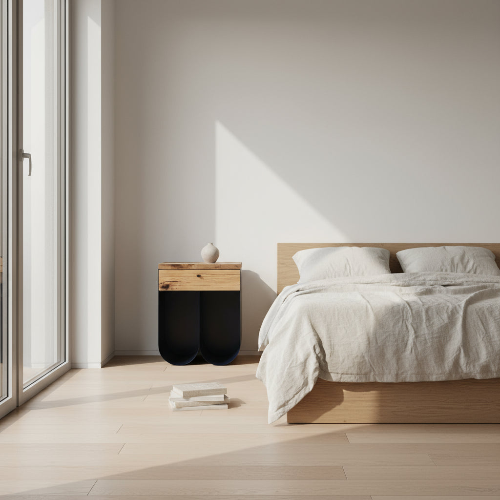 Curve Side Table with Drawer