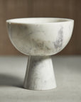 Shiraz White Marble Footed Bowl