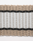 Sand with Fog Gray Charcoal Stripes Doormat