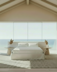 Malibu Washed Linen Wing Bed