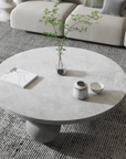 Round Concrete Coffee Table with Concrete Ball Legs