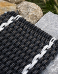 Charcoal Doormat  with 2 Pearl Stripes