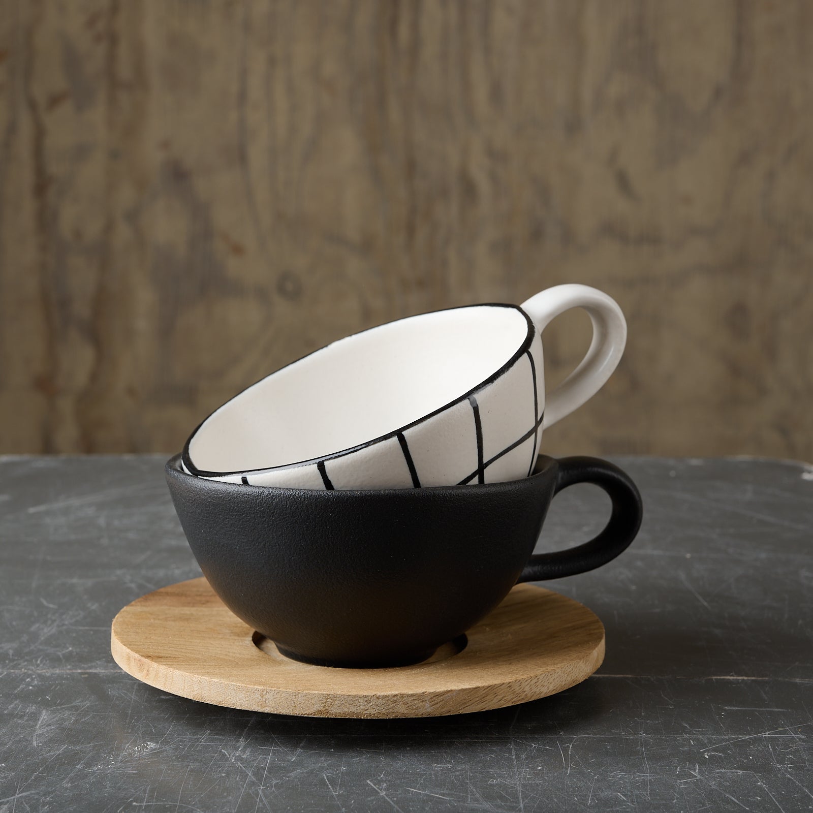 MDC Wonky Cup w/ Wood Saucer