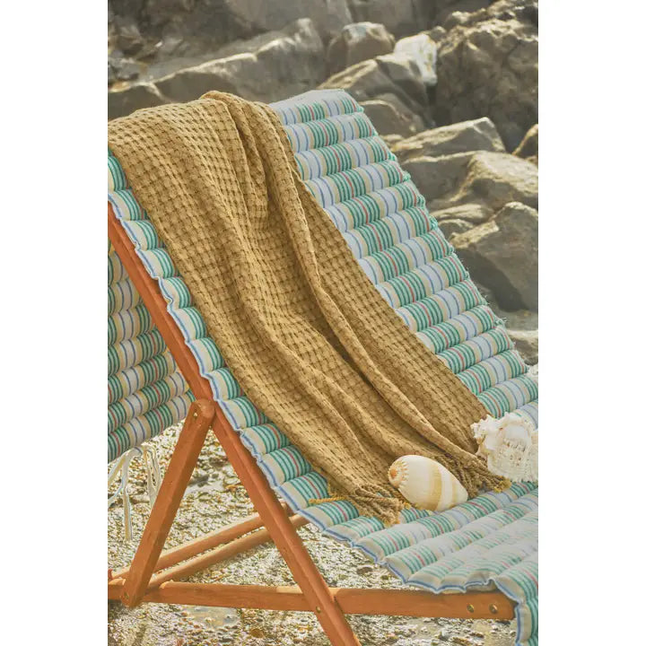 Double Mustard Wave Beach Towel