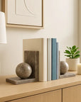 Bookends - Tan Stone On Base (Set of 2)
