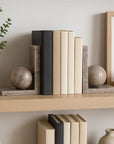 Bookends - Tan Stone On Base (Set of 2)