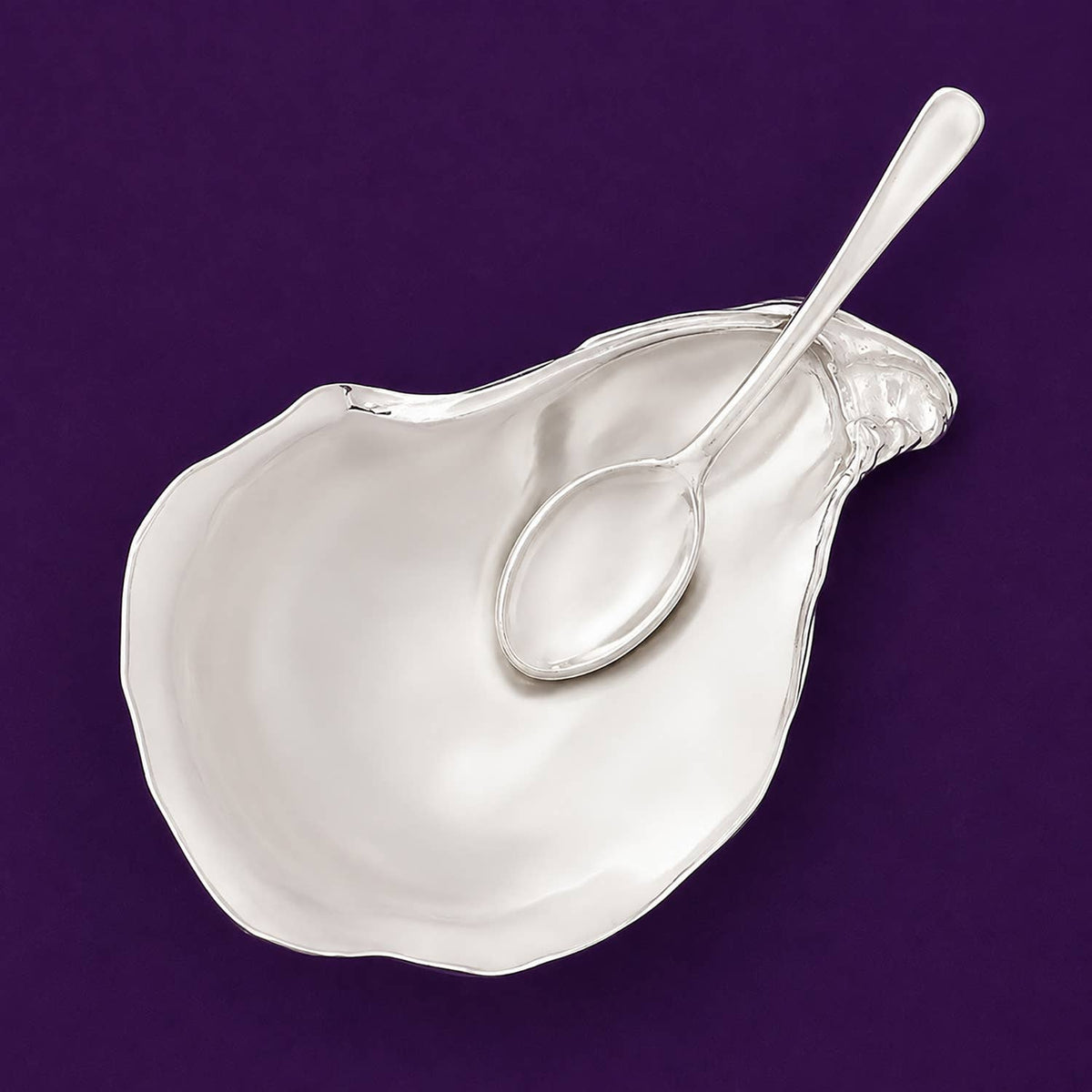 Oyster Shell Salt Cellar with Spoon