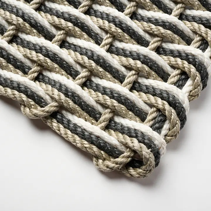 Sand + Charcoal + Pearl Triple Weave Doormat