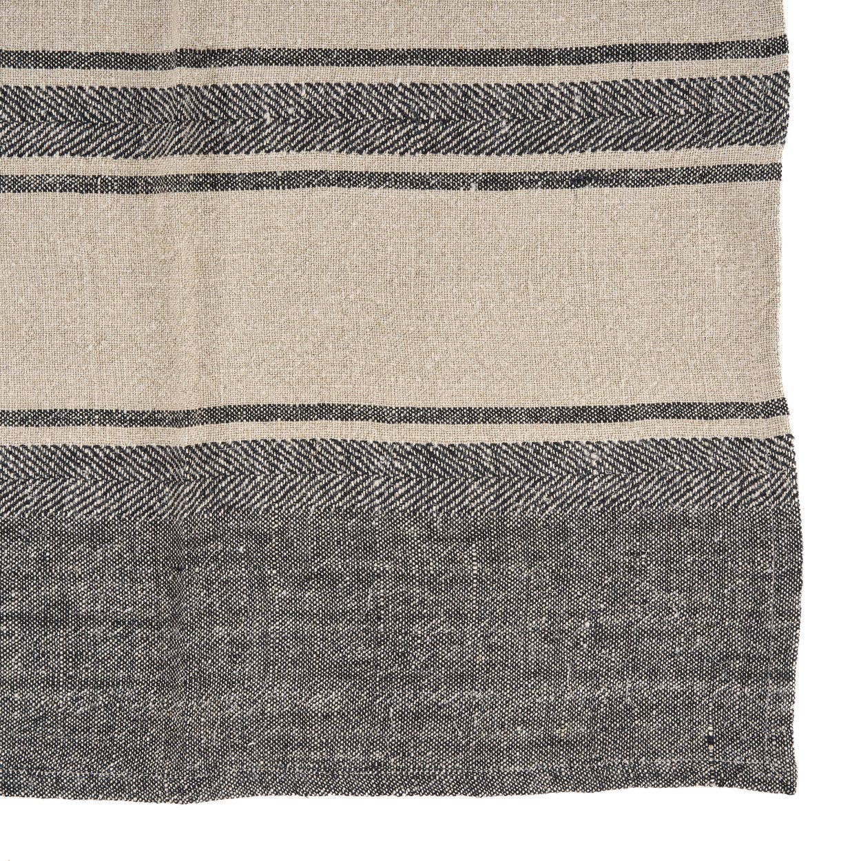The Linen Smudge Kitchen Towel - Natural Black