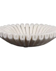 White Marble Ribbed Bowl